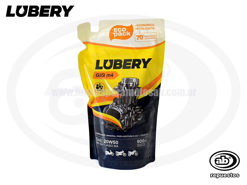 Aceite LUBERY GIG M4 20W50 Ecopack x 900cc